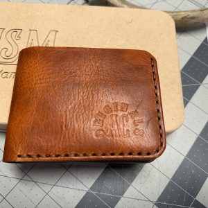 Handmade full-grain vegetable-tanned leather bifold wallet